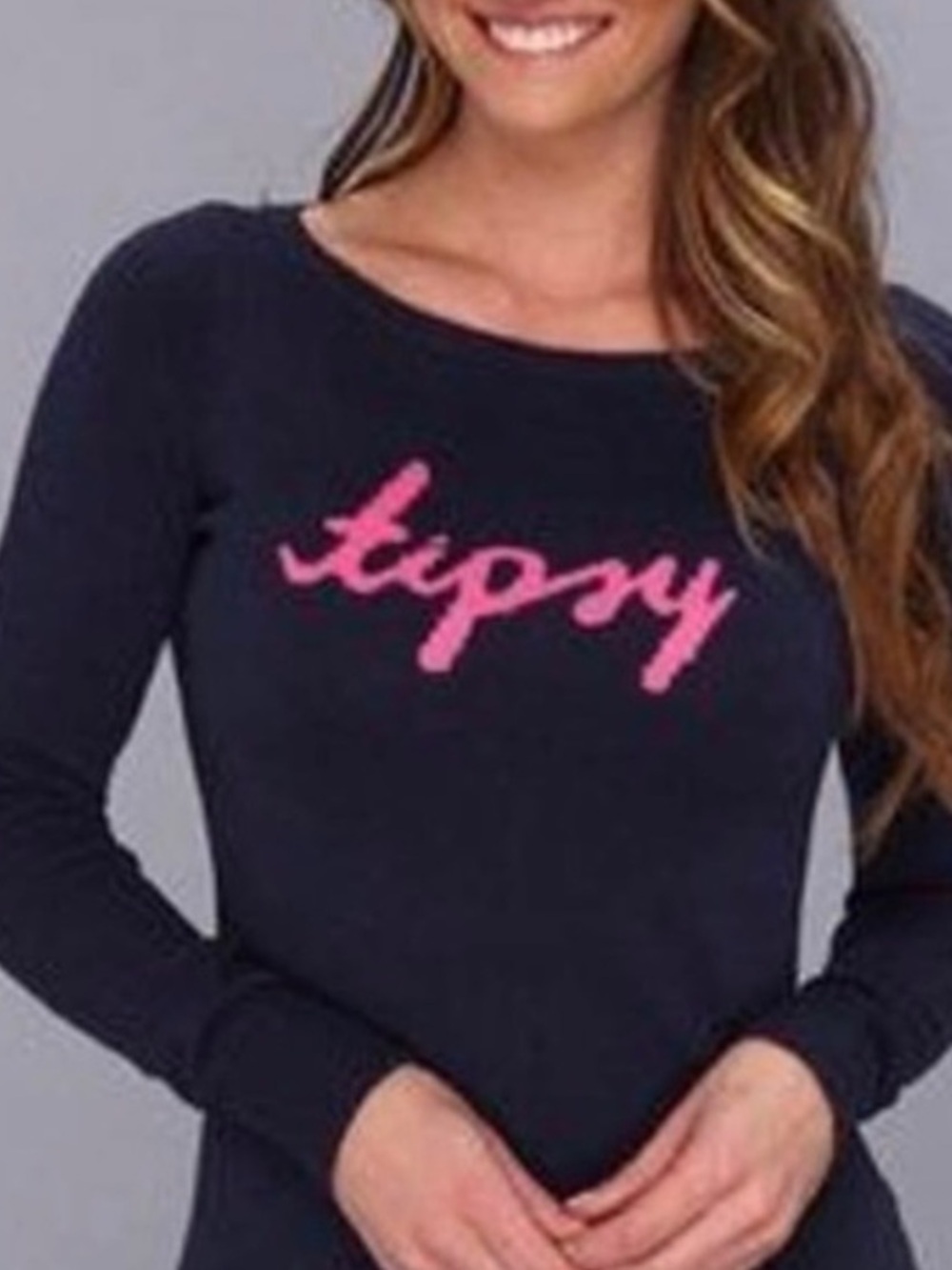 VINTAGE Lilly Pulitzer TIPSY Blue Size LARGE Cotton Sweater HTF